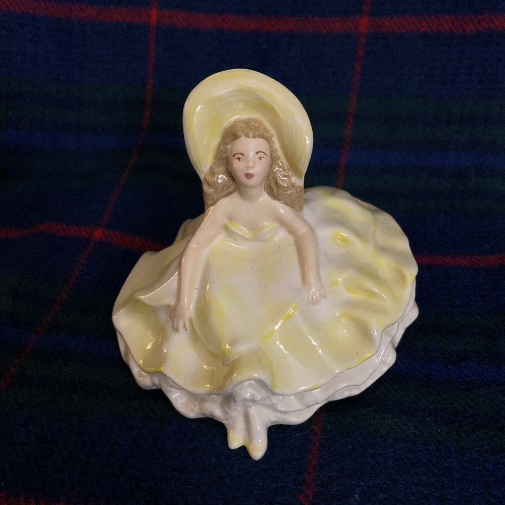 Porcelain Southern lady, 3.5 inches high.